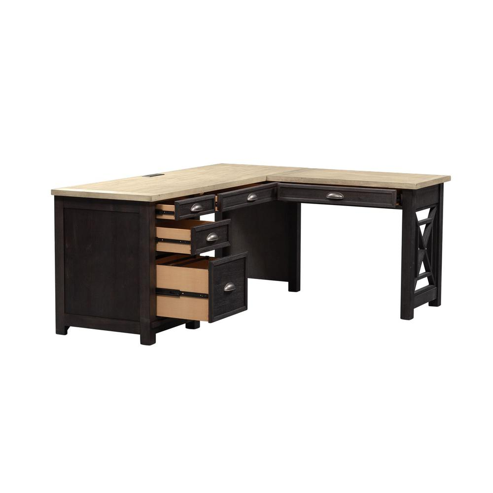 Heatherbrook L shaped desk - Dark Brown - Higher Gallery