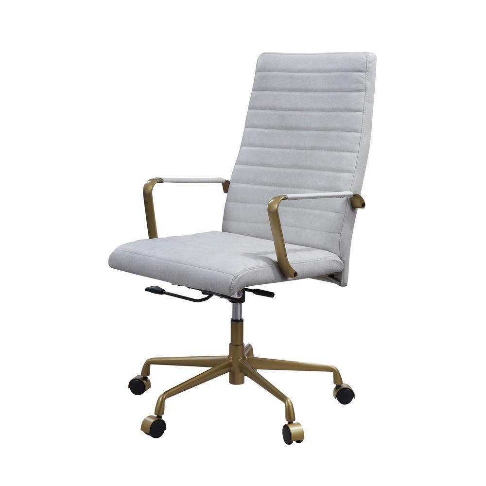 Duralo Office Chair - Vintage White Top Grain Leather
