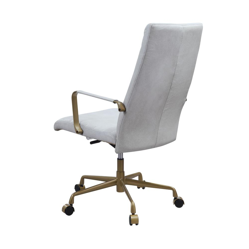 Duralo Office Chair - Vintage White Top Grain Leather