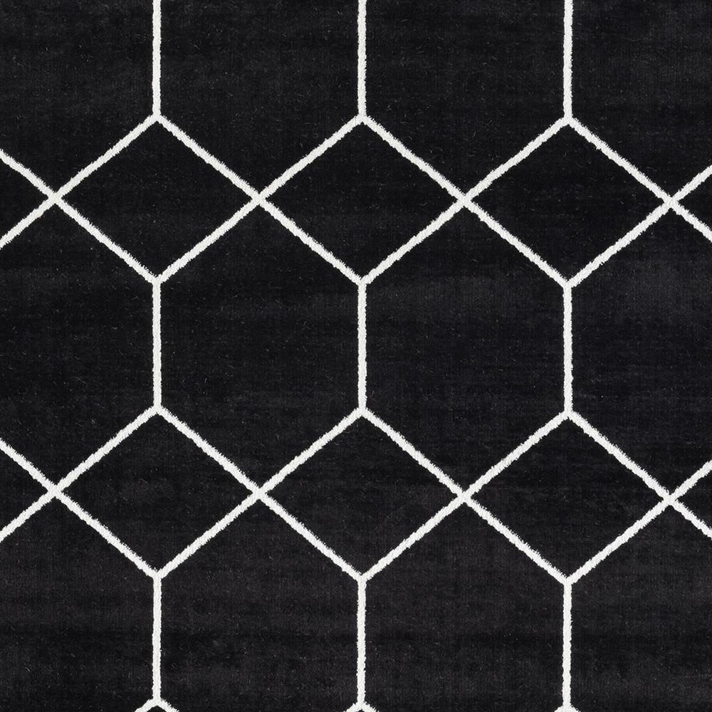 Trellis Geometric Woven Area Rug, 31,44x60, Black/Cream