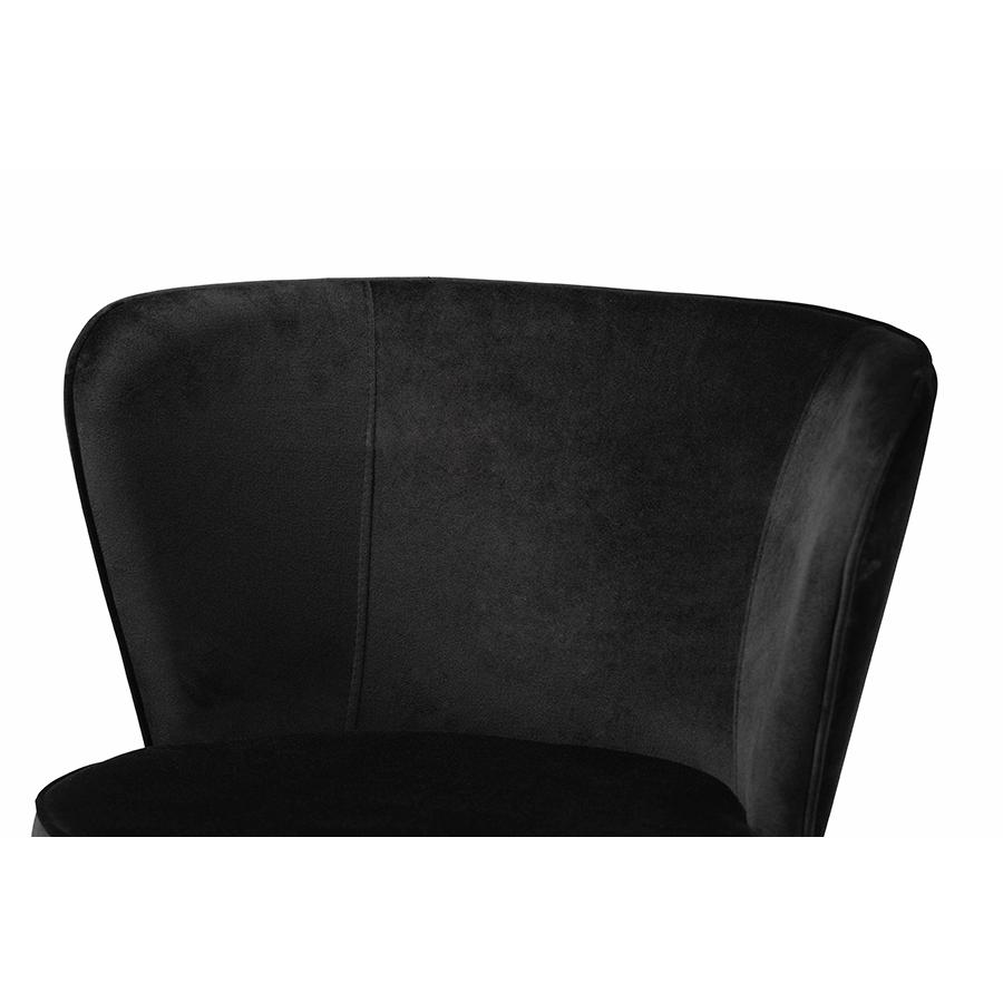 Farah Black Velvet and Rose Gold Finish Side Chair - Set of 2