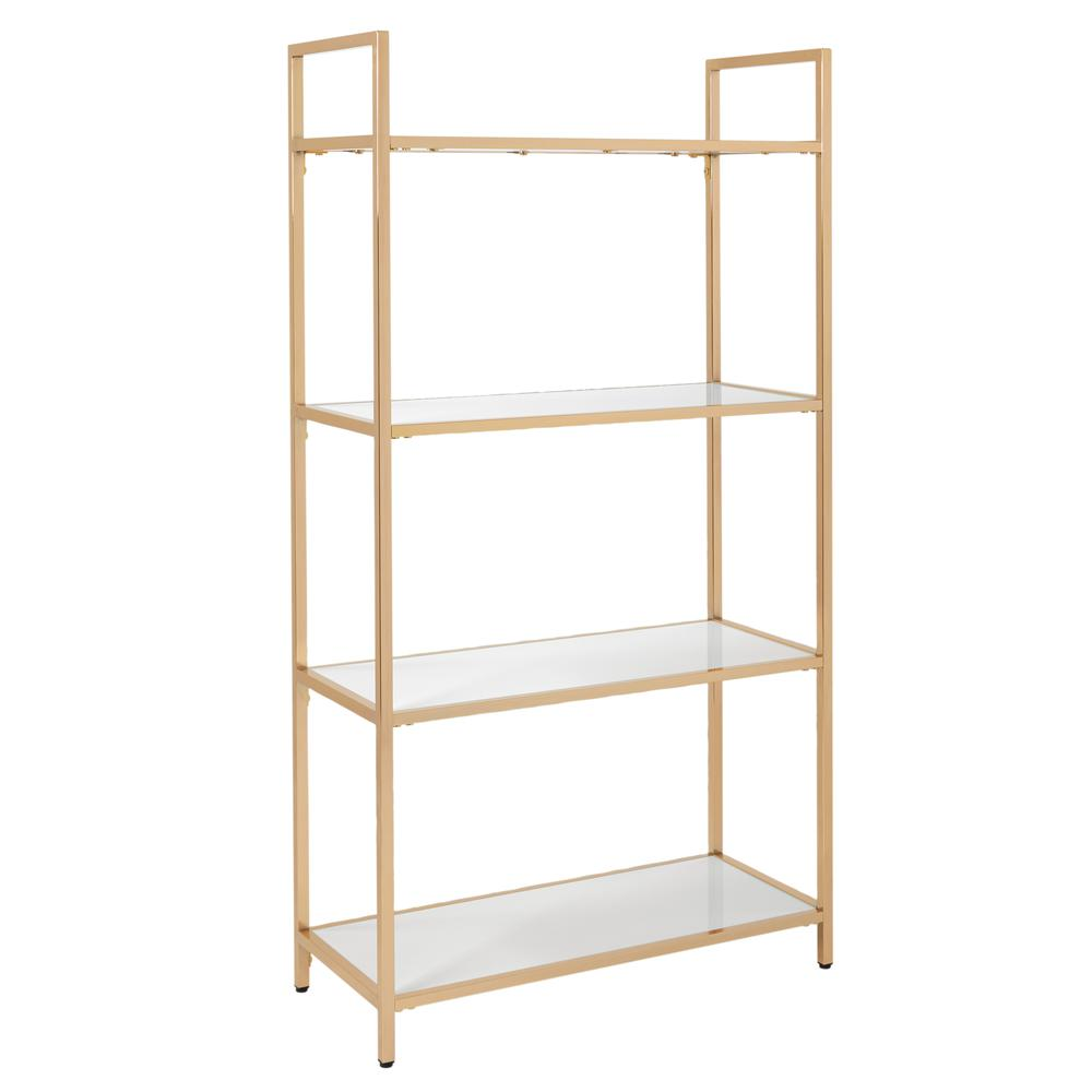 Alios Bookcase - Gold and White Gloss - Higher Gallery
