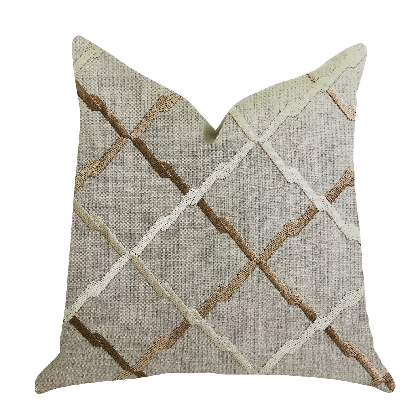 Urban Square Luxury Throw Pillow - Brown and Beige