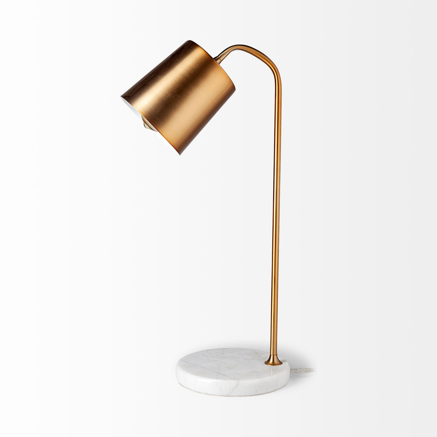 Gold Metallic Desk Lamp With Marble Base - Higher Gallery