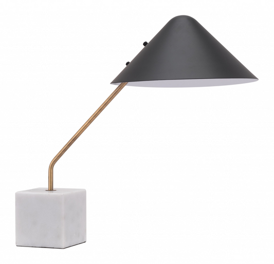 Black Gold and Marble Desk Lamp