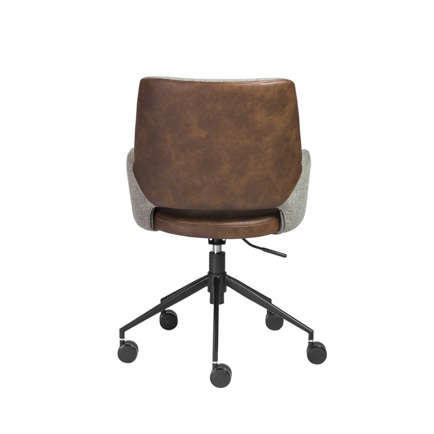 Tilt Office Chair - Gray Fabric  & Brown Faux Leather