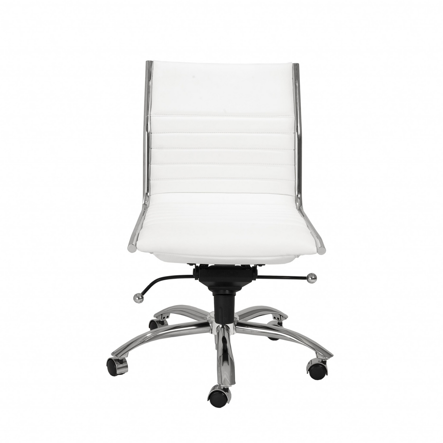 Low Back Office Chair Armless  - White