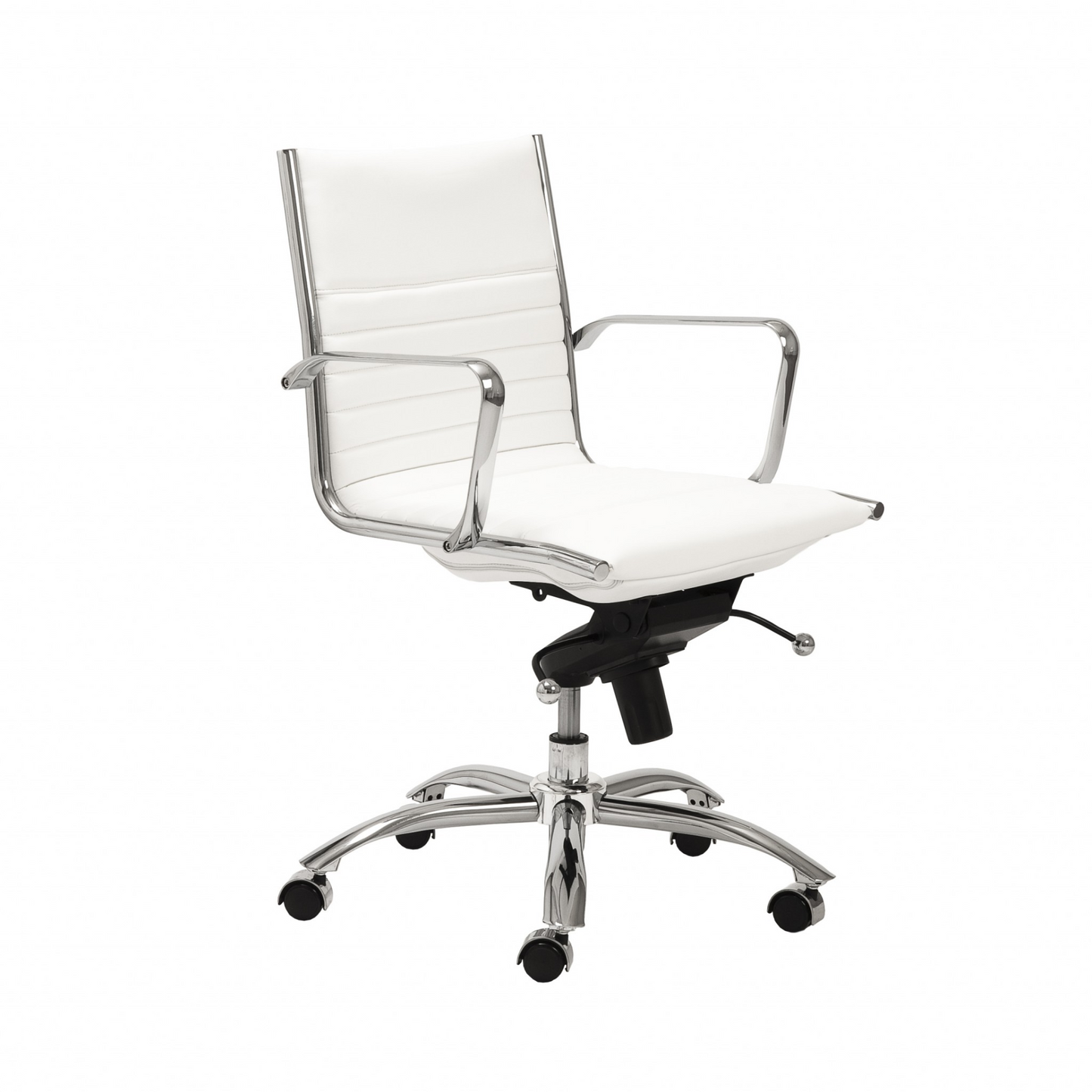 Low Back Ribbed Office Chair  -White