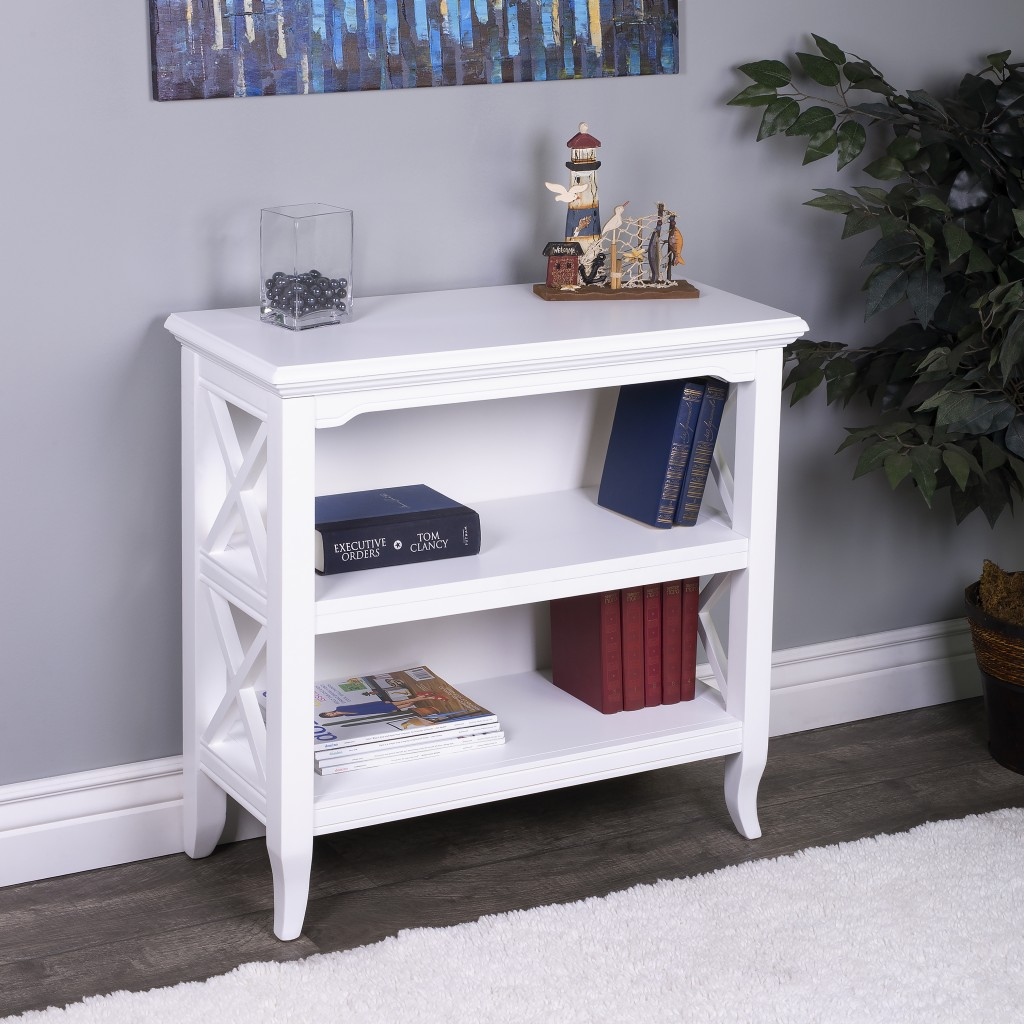 Newport Low Bookcase - Glossy White - Higher Gallery