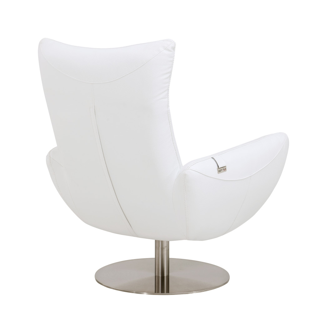 Contemporary Leather Lounge Chair - White