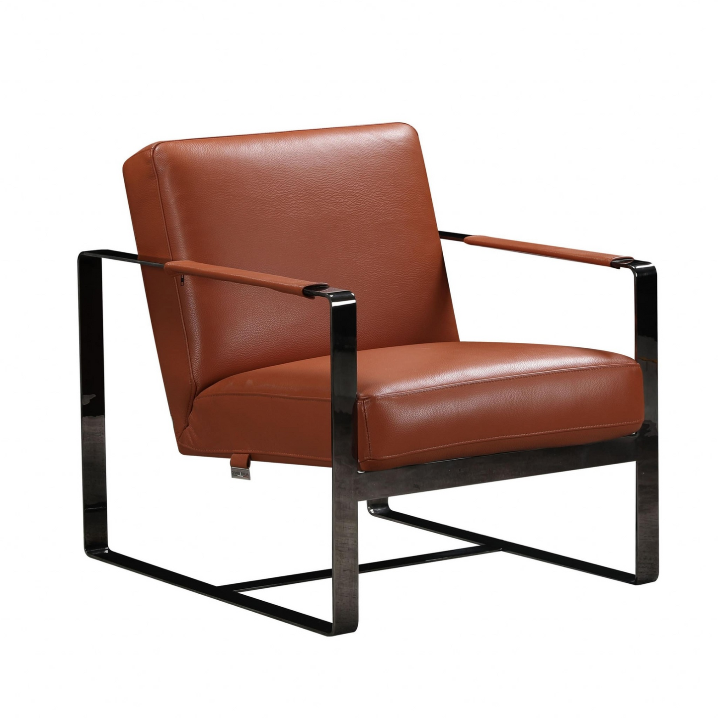 Camel Leather Accent Chair