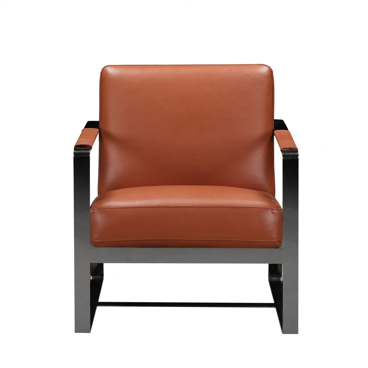 Camel Leather Accent Chair