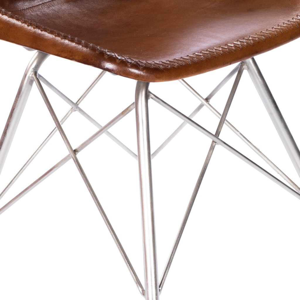 Leather Side Chair - Light Brown