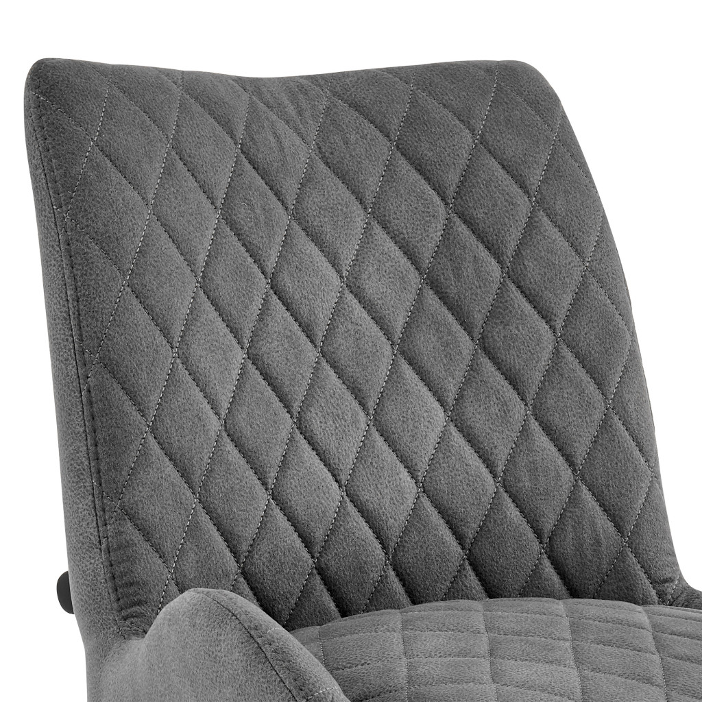Charcoal Microfiber + Black Iron Counter Height Chair - Higher Gallery