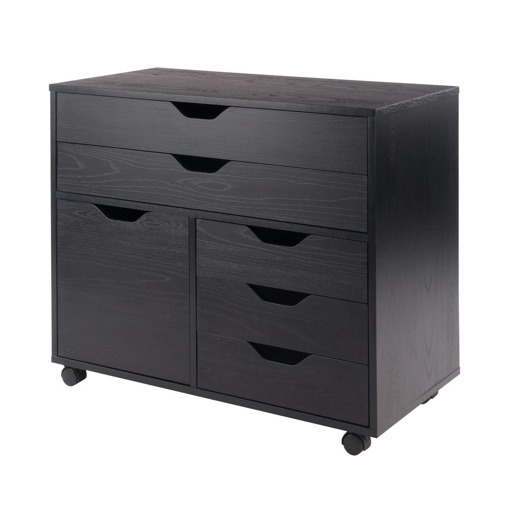 Halifax 3 Section Mobile Storage Cabinet - Black - Higher Gallery