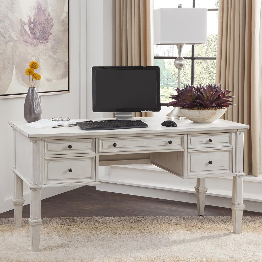 Sedona Storage Desk - Cobblestone White