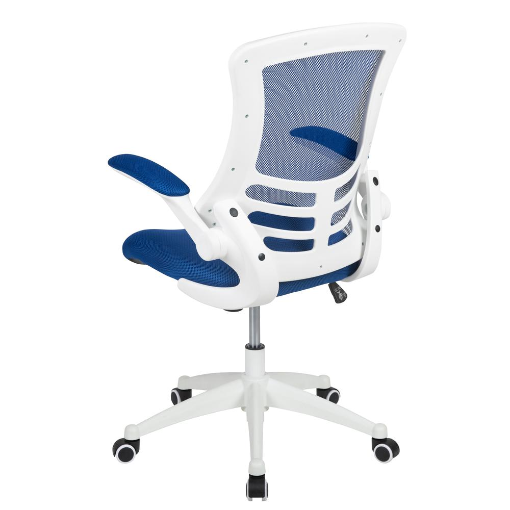 Mid Back Mesh ergonomic swivel desk chair - blue & white - Higher Gallery Home Office