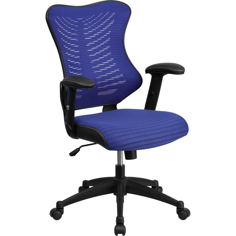 High Back Designer Executive Ergonomic Chair - Blue Mesh