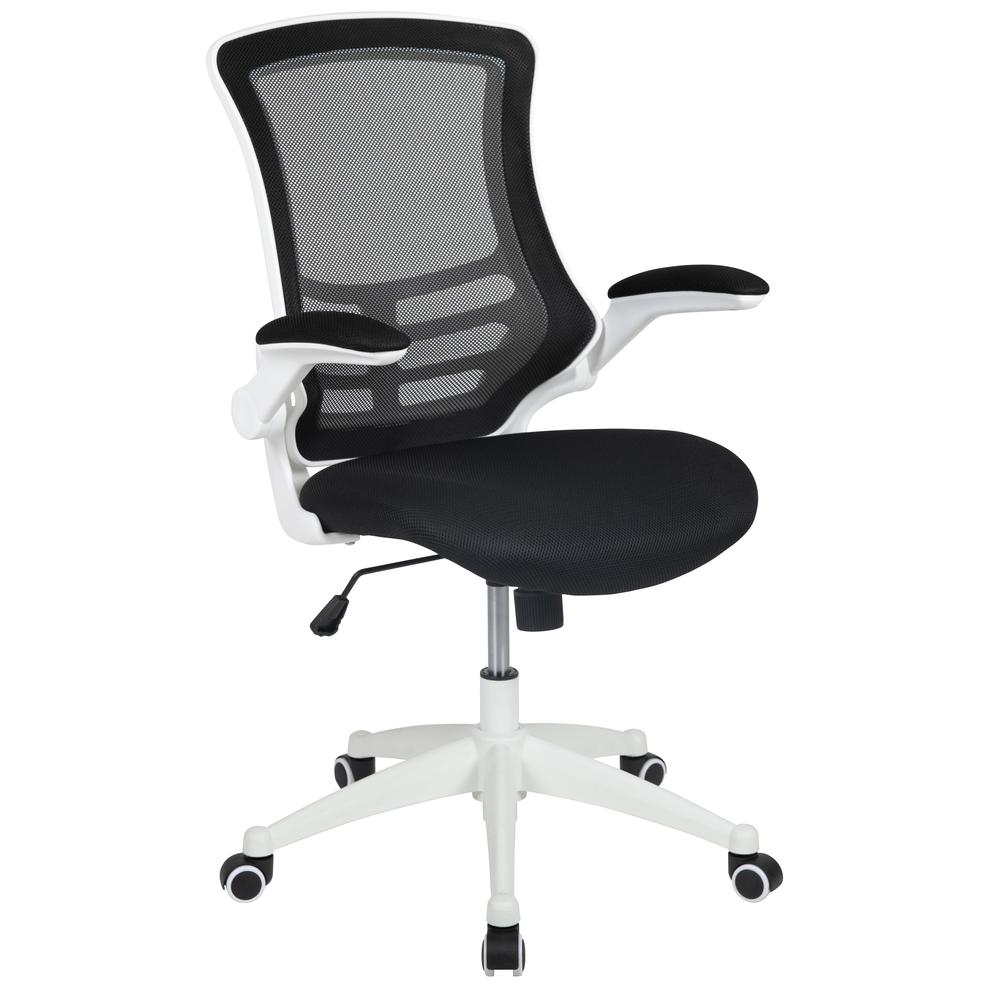 Mid Back Ergonomic Task Desk Chair Black Mesh | White Frame - Higher Gallery Home Office