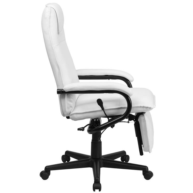 White LeatherSoft reclining office chair - Higher Gallery Home Office