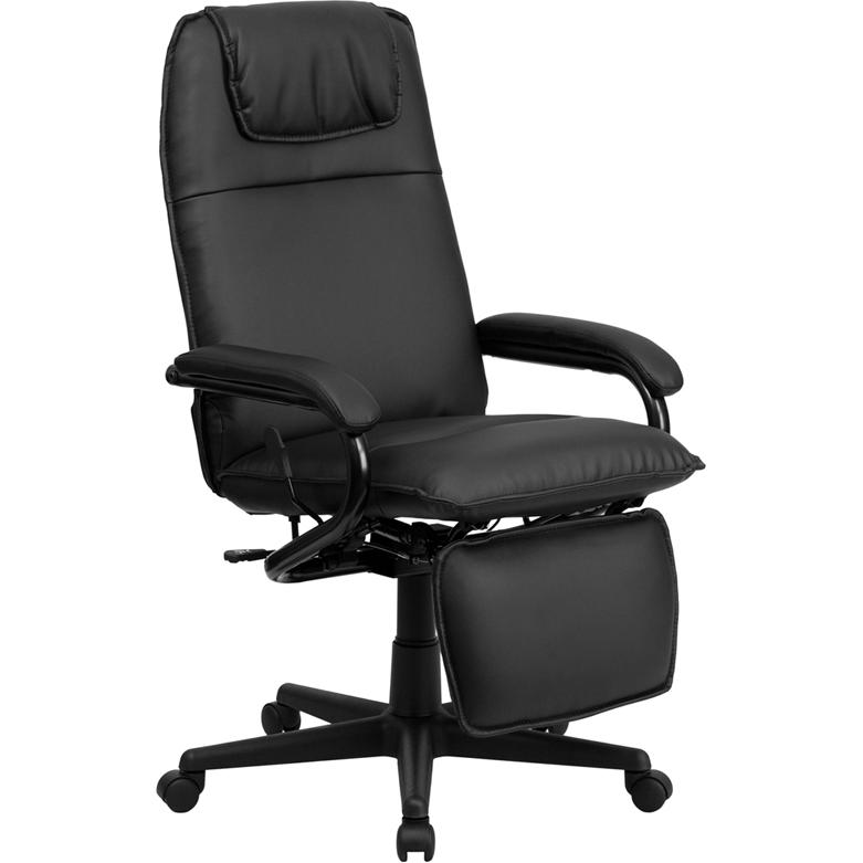 High Back Executive Reclining Ergonomic Swivel Office Chair with Arms - Black LeatherSoft - The HIgher Gallery