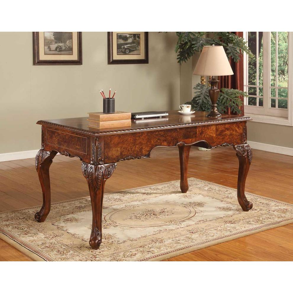 Best Master Wood Office Desk With Hand Carved Designs - Cherry