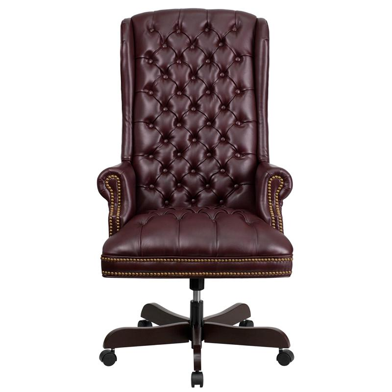 High back Fully tufted ergonomic LeatherSoft  chair - Higher Gallery Home Office