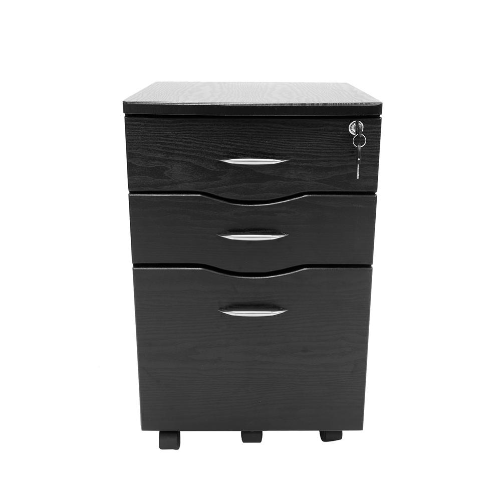 Rolling storage and File Cabinet. Color: Espresso - Higher Gallery