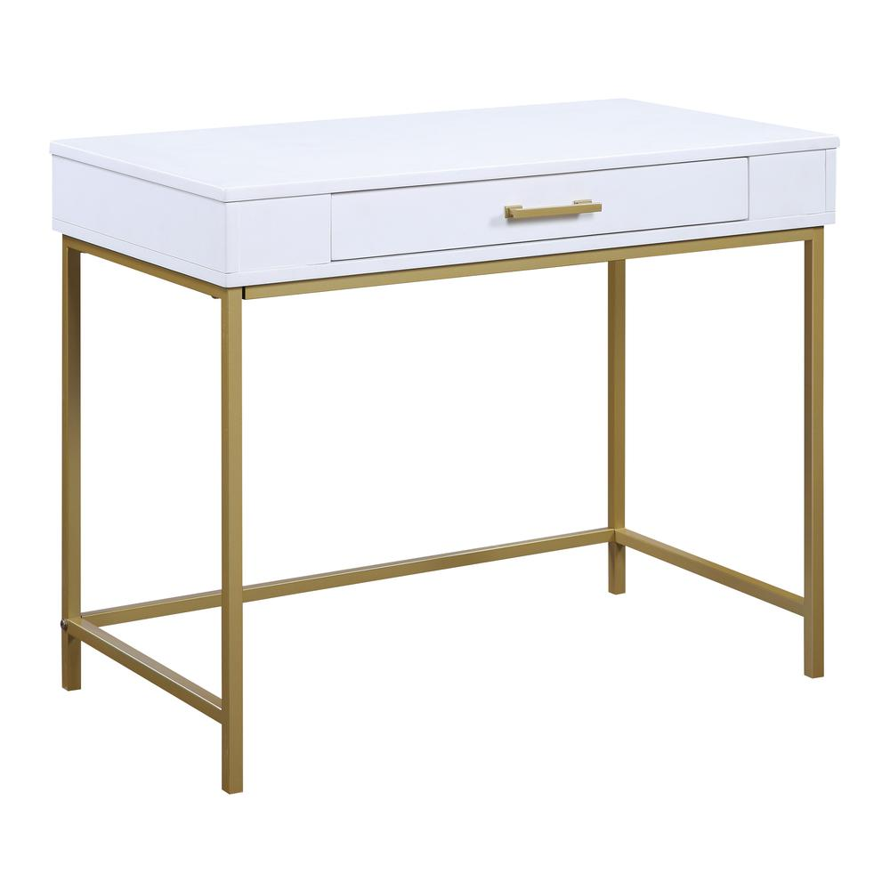 Modern Life Writing Desk with Trending gold hardware - Higher Gallery