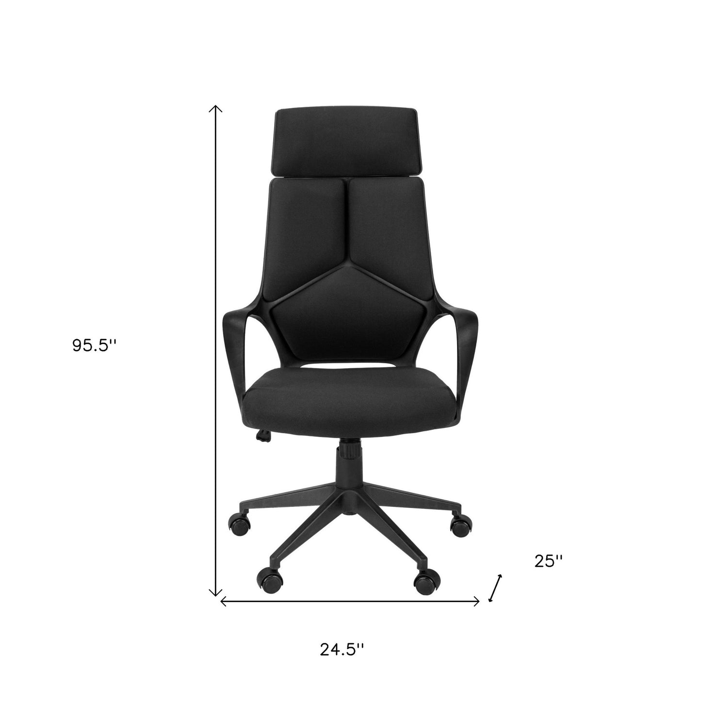 Black Fabric Tufted Seat Swivel Adjustable Executive Chair Fabric Back Plastic Frame