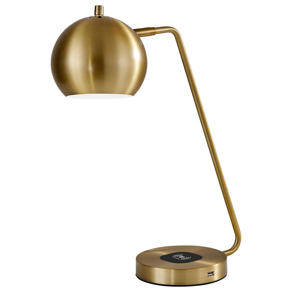 Gold Metal Desk Table Lamp With Gold Shade