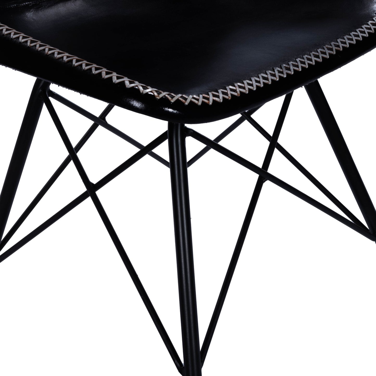 Bucket Chair - Black Faux Leather Side Chair