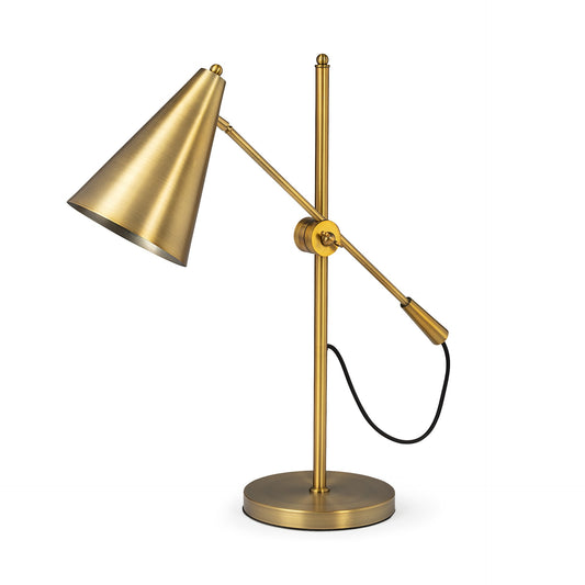 Sleek Gold Lamp Base LED With Gold Shade