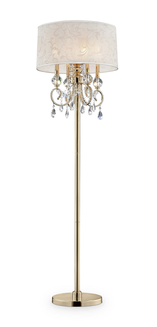 Stunning Gold Finish Floor Lamp with Crystal Accents