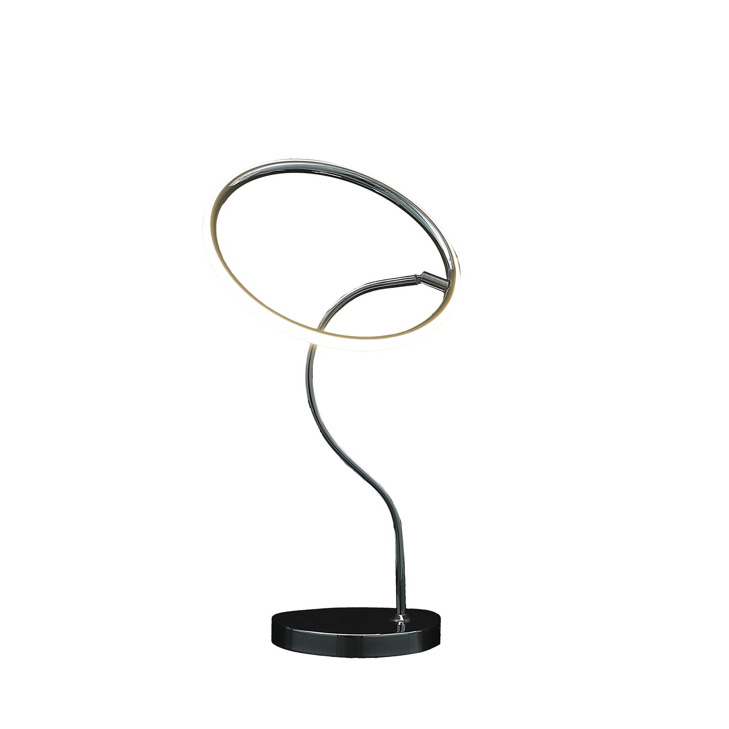 Silver Halo Ring LED Desk Table Lamp