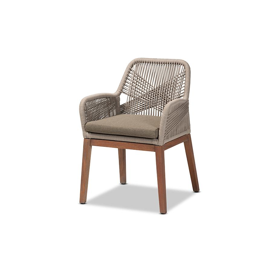 Jennifer Mid-Century Woven Rope Arm Chair - Higher Gallery