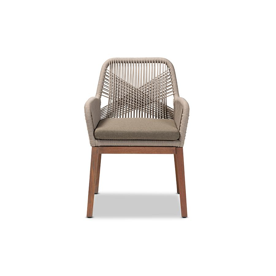 Jennifer Mid-Century Woven Rope Arm Chair - Higher Gallery