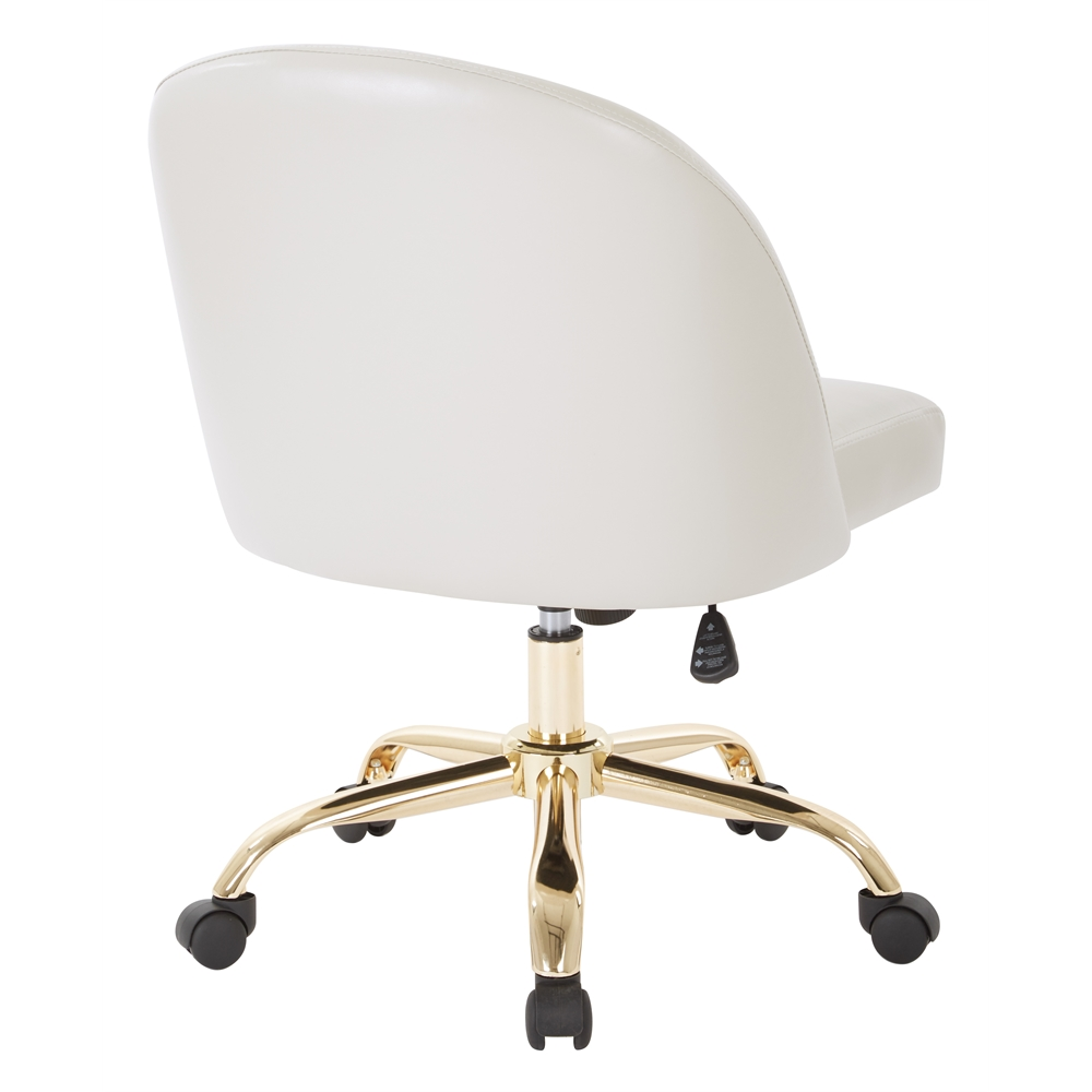 Layton Mid Back Office Chair - Cream and Gold