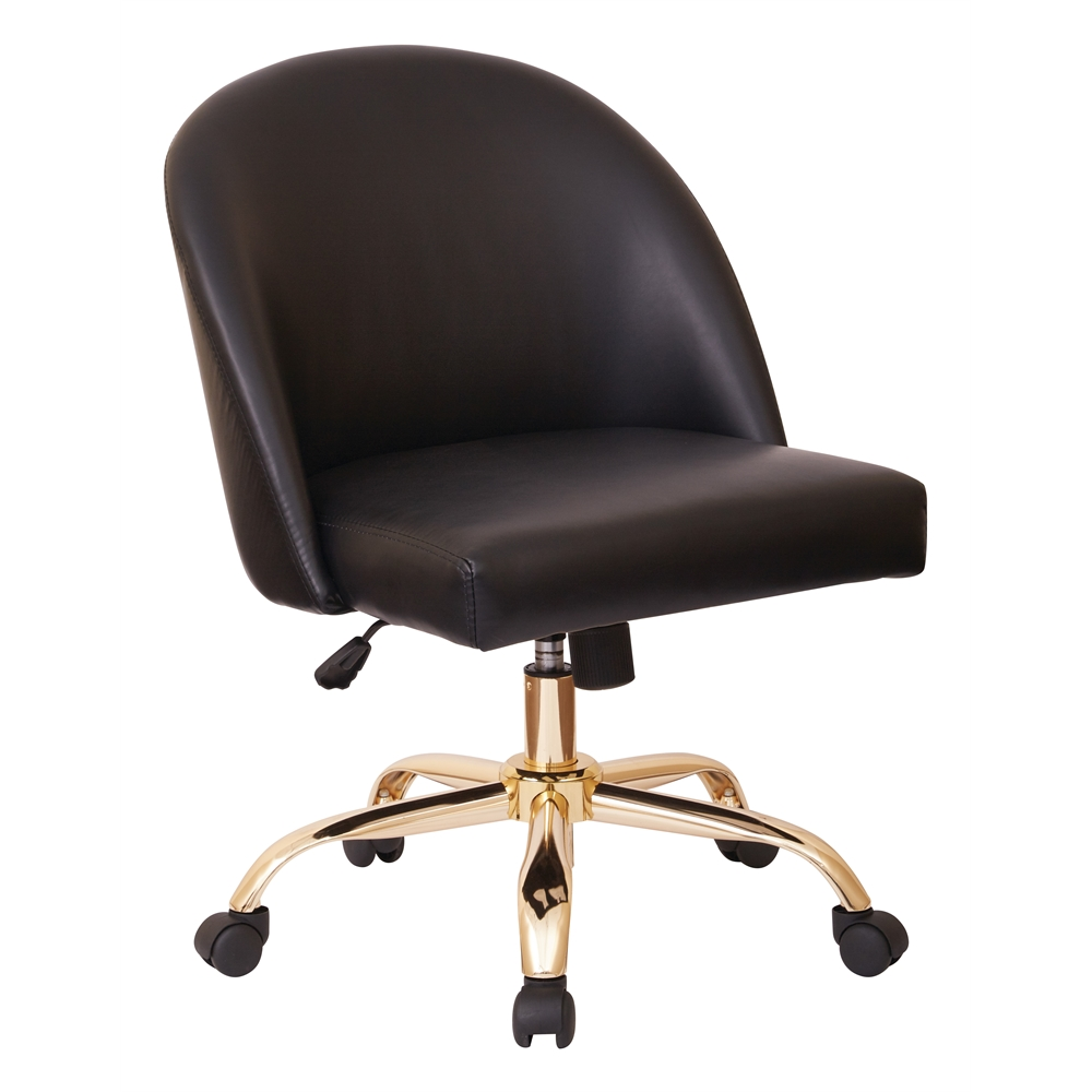 Layton Mid Back Office Chair - Black and Gold