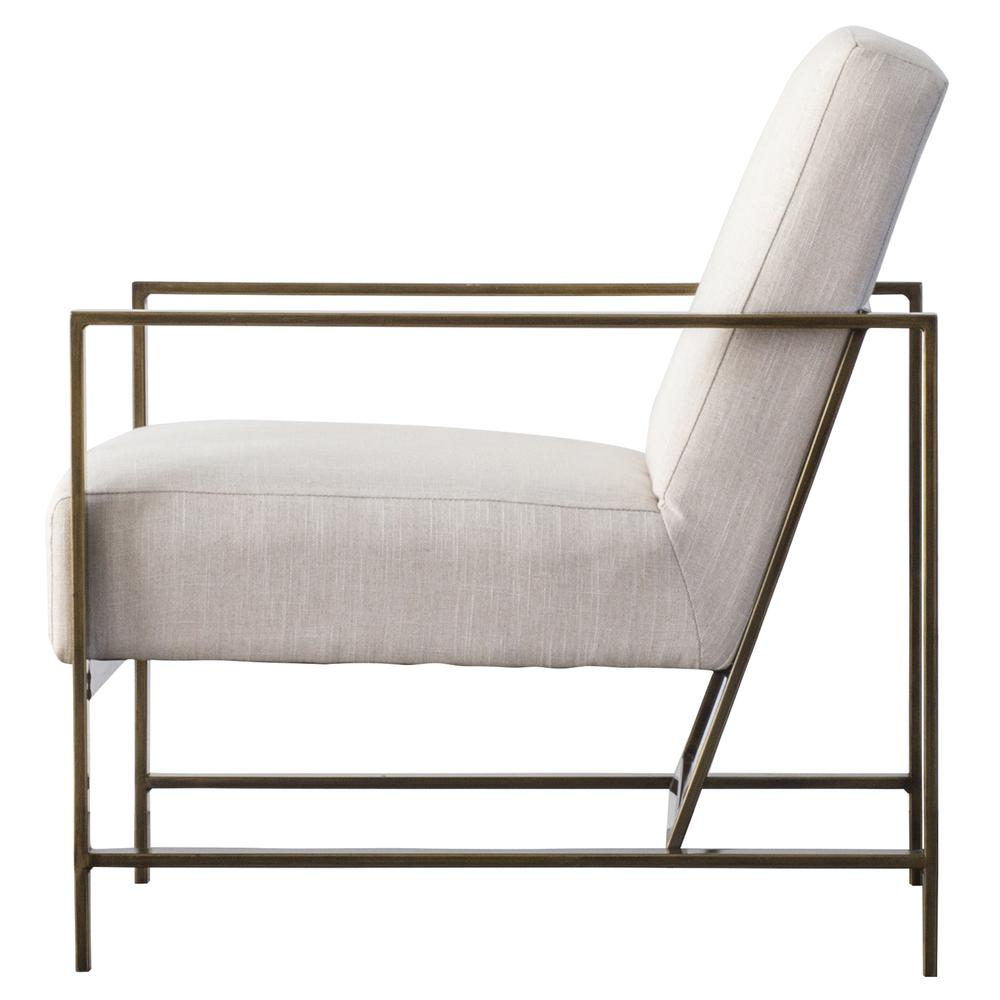 Francis Fabric Arm Chair -Cream and Gold